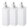Yamazaki Tower Magnetic Dispenser of Magnetic Refillable Bottles for and Body and 4262 Two-Way (Set 3) - Shampoo, Conditioner, Soap, White, 4258,