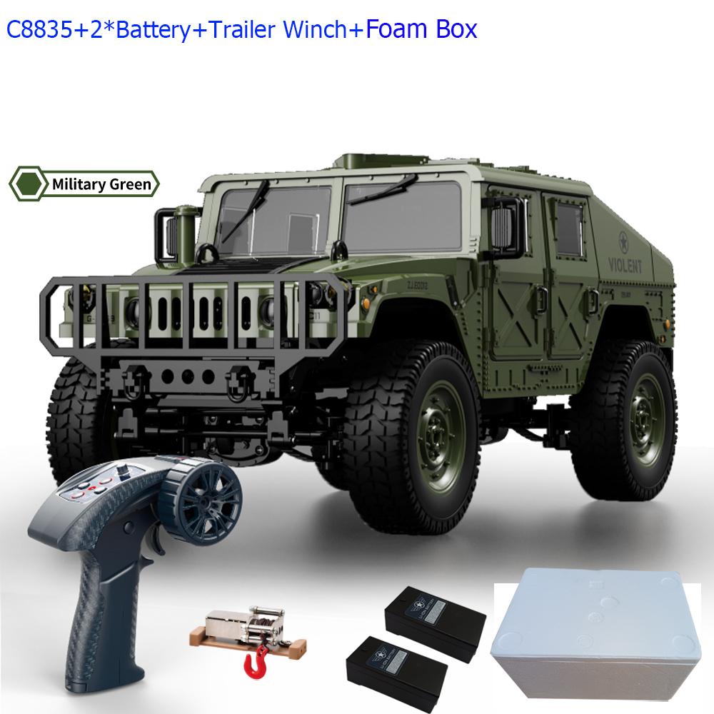 ABAH1 C8835 1:14 RC Car 2.4G Remote Control Car 4WD Off-road Climbing Simulation All-terrain RC Crawler Military Jeep JJRC RC Toys