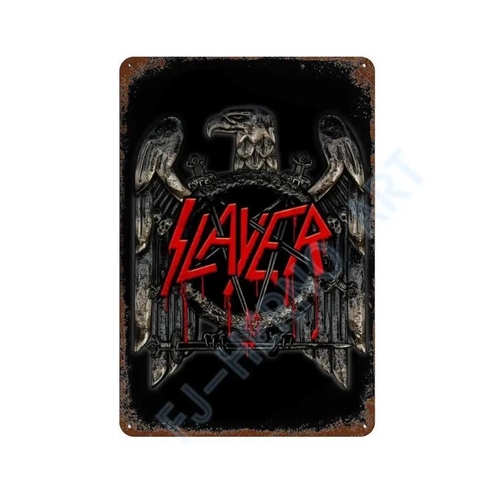 Винтажный Постер Альбома Slayer Хэви-метал Металлическая Жестяная Вывеска Табличка Nordic Настенное Искусство Тарелки для Декора Комнаты Дома Подарки для Мальчика