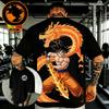 Летняя футболка Dragon Ball Мужская Goku Shenron Пламенный Меч Графика Короткий рукав Streetwear Свободный крой Японское Аниме Фанская Футболка