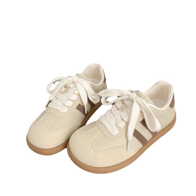 Уродливые милые большие головы ретро моральные тренировки повседневные туфли женские 2024 осень новые универсальные нишевые студенческие маленькие белые туфли для доски