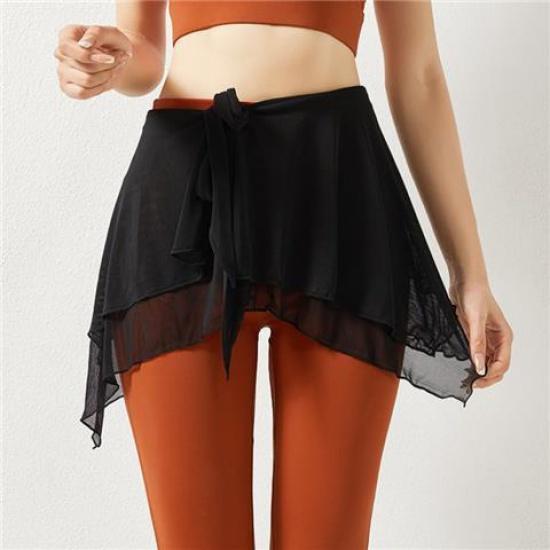 Спортивная Фитнес-юбка против смущения, анти-экспозиция, закрывающий бедра, танцевальный фартук