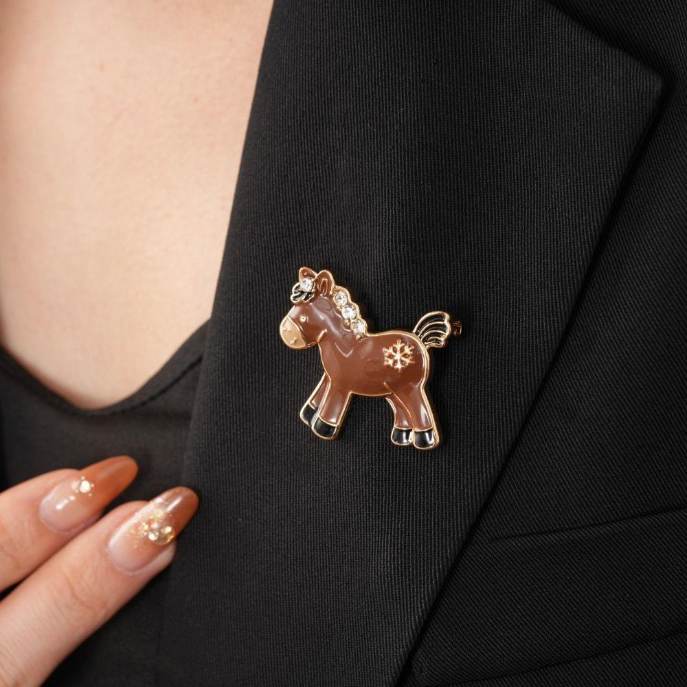 Drip Oil Brooch Zinc Zinc Alloy Horse Brooch Zinc Zinc Alloy Animal Lapel Pins Fashion Zodiac Horse Brooches Unisex