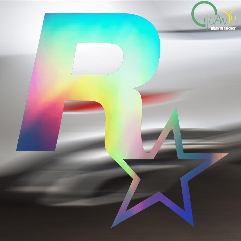 Персонализированная пятиконечная звезда R Star Автомобильный логотип Наклейка на кузов автомобиля Треугольная наклейка на окно Крышка топливного бака Наклейка на автомобиль