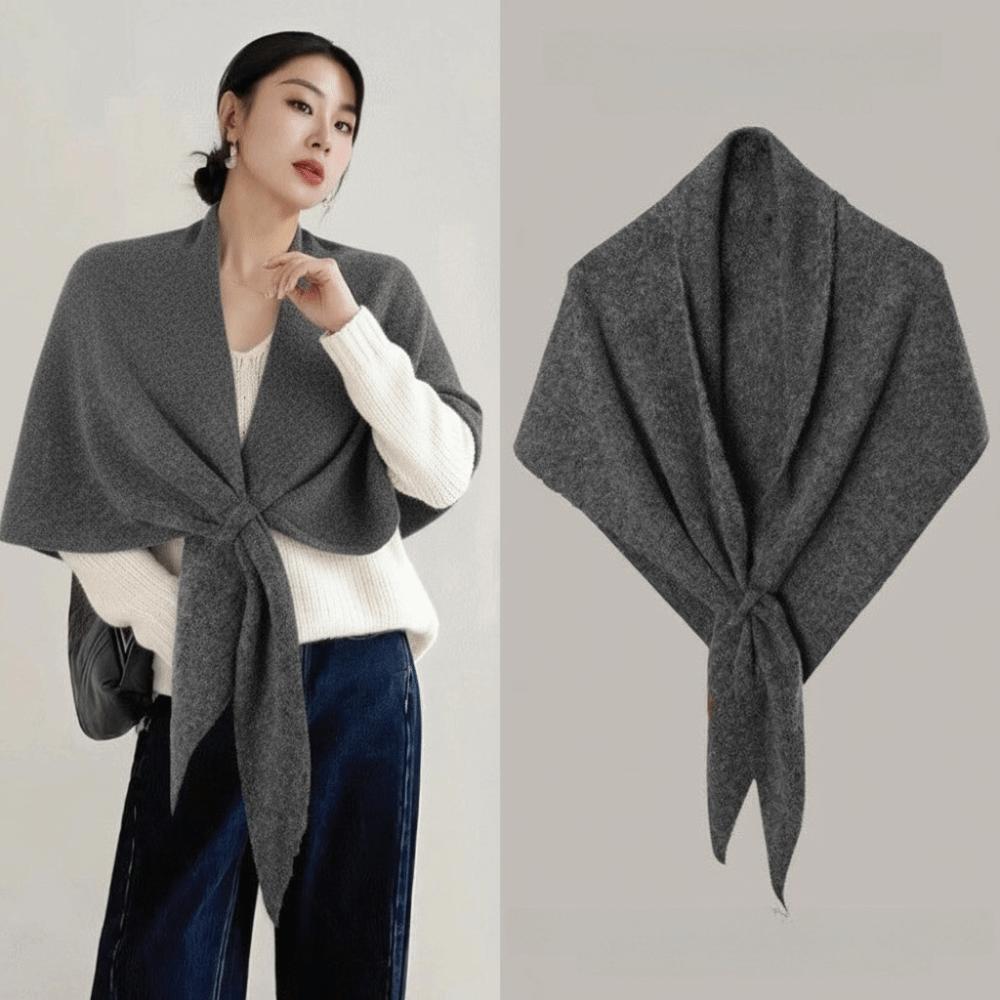 Cashmere Knitted Triangle Scarf Korean Style Winter Shawl Soft Cape Wraps Women/Men