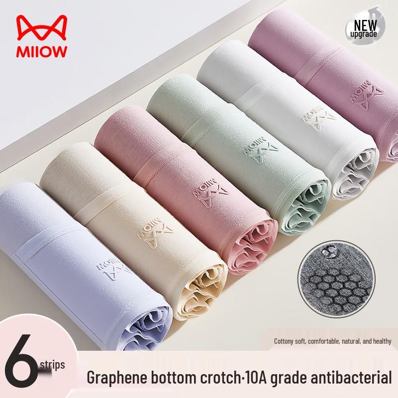 MaoRen Women's Assorted Breathable Mid-Waist Briefs (6-Pack)