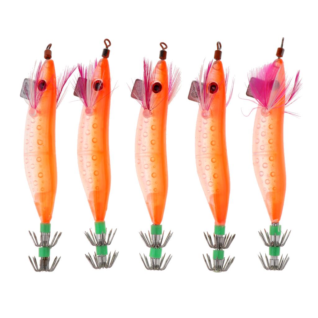5 Pcs Fishing Artificial Squid Jigs Baits