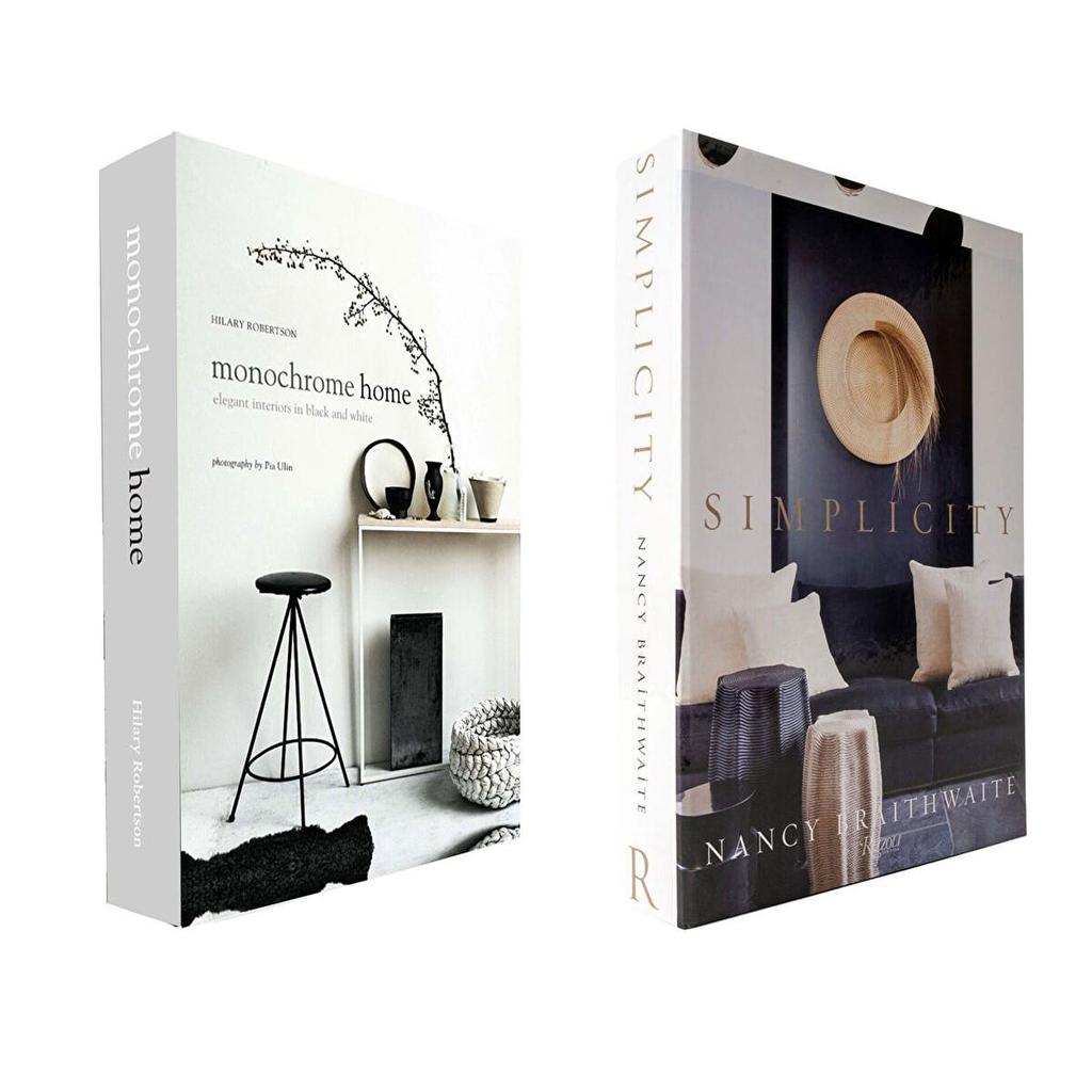 2 Pcs Luxury Fake Books for Decoration Simulation Book Storage Box Coffee Table Books Decorative Book Boxes For Living Room Home Decoration