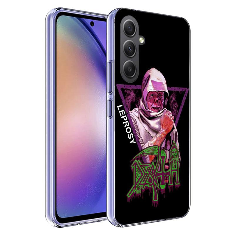 Metal Band D-Death Phone Case for Samsung A16 A26 A36 A56 A17 A37 A57 A07 A06 A02S A03 A04S A05S Galaxy Note 20 10 A50S A71 A51