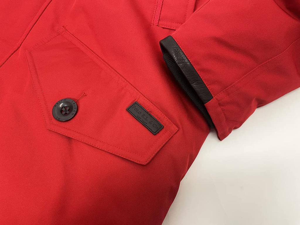 POLO RALPH LAUREN Fur Hooded Down Size 0101860 Men's N-3B Jacket, M, Red,