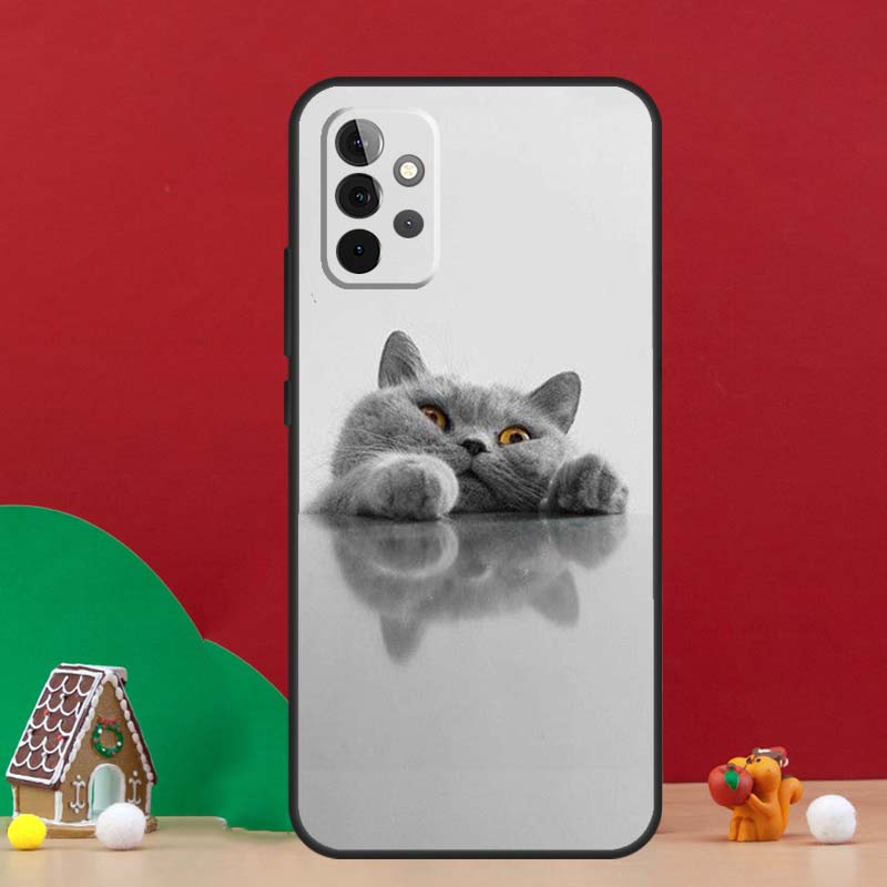 Красивый серый британский короткошерстный кот Чехол для Samsung Galaxy A17 A06 A16 A56 A36 A54 A34 A14 A52 A32 A13 A23 A33 A53 A15 A35 A55