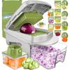 All-in-One, 12 Blade Mandoline Slicer for Kitchen, Food Chopper, Cucumber Slicer and Spiralizer, Gifts for Mom, Kitchen Essentials