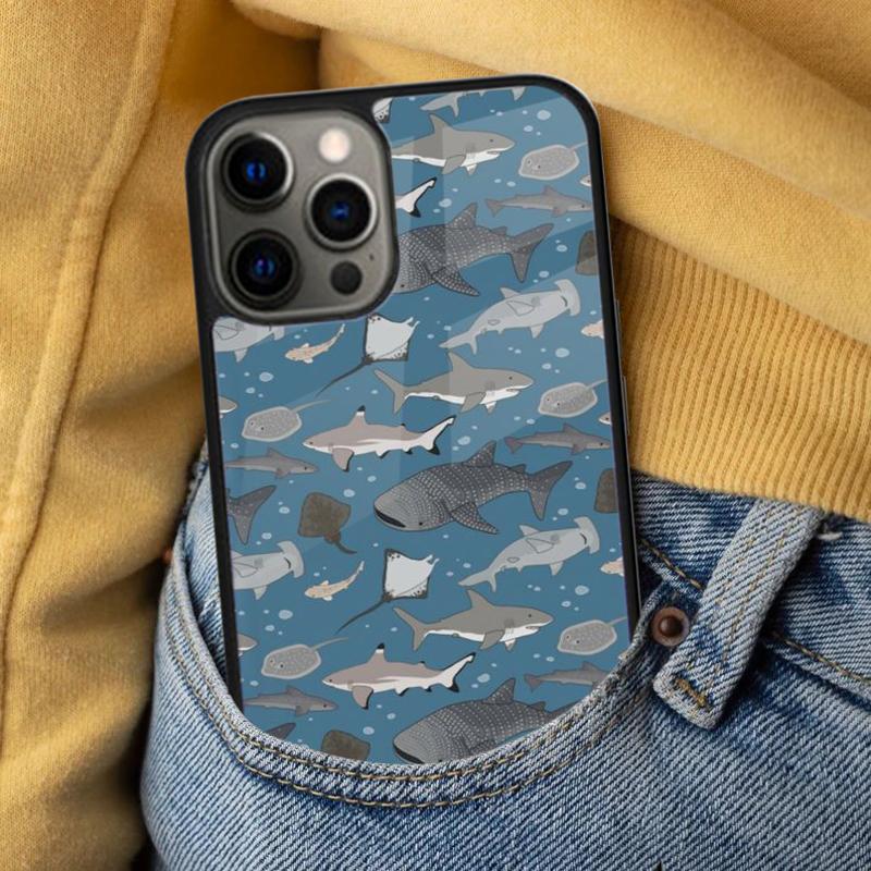 Мягкий чехол для телефона с акулой и морской рыбой для iPhone 17 Air 16e Pro max 15 Pro 13 14 Plus 11 12 Магнитный чехол MagSafe