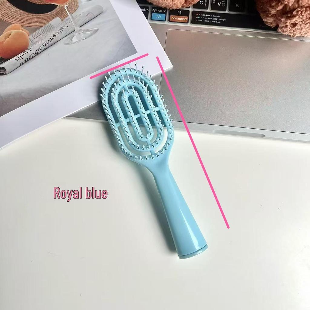 Macaron Mini Rib Comb: Dual-Use, Long Handle, High Skull Fluffy Massage for Styling Wet & Dry Hair