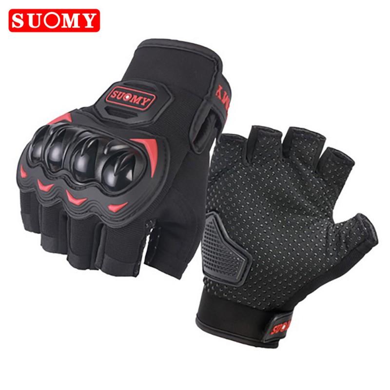 Mens Half-Finger Motorcycle Gloves Breathable Riding Protective Gear Motorbike Cycling