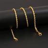 Men 3mm Choker Necklace Hip Hop Style Twist Chain Necklace Lobster Buckle Alloy Necklace Jewelry Accessories