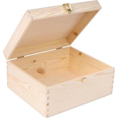 Ящик для хранения - Creative Deco - Неокрашенный - Дерево - 29x25x14 см - Защелка