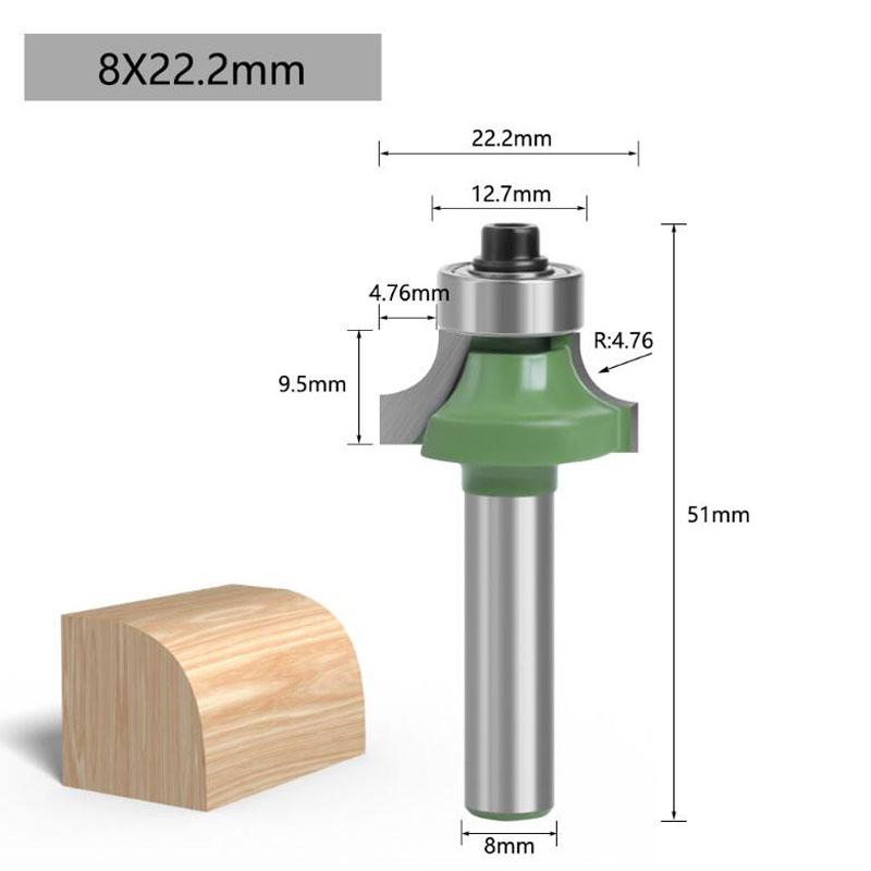 1 шт., угловая круглая фреза, вольфрамовая фреза с хвостовиком 8 мм для древесины, деревообрабатывающих фрез