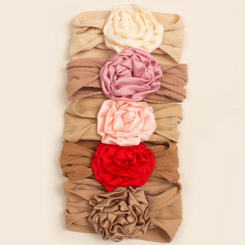 New Five-color Jacquard Coffee Disc Headband, Children's Elastic Soft Headgear, Thin Baby Headband