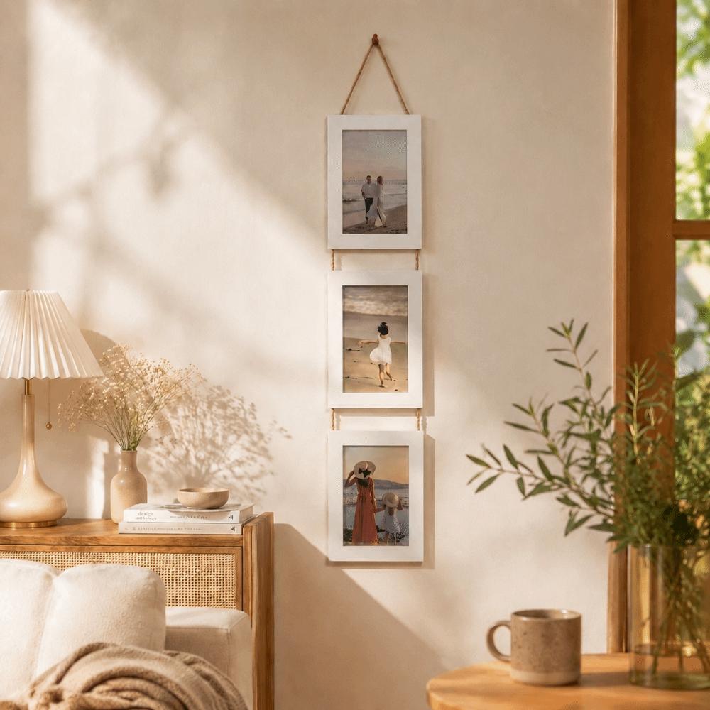 Linked Photo Holder Wall Art Picture Frame 6-Inch Vertical Photo Wall  Bedroom