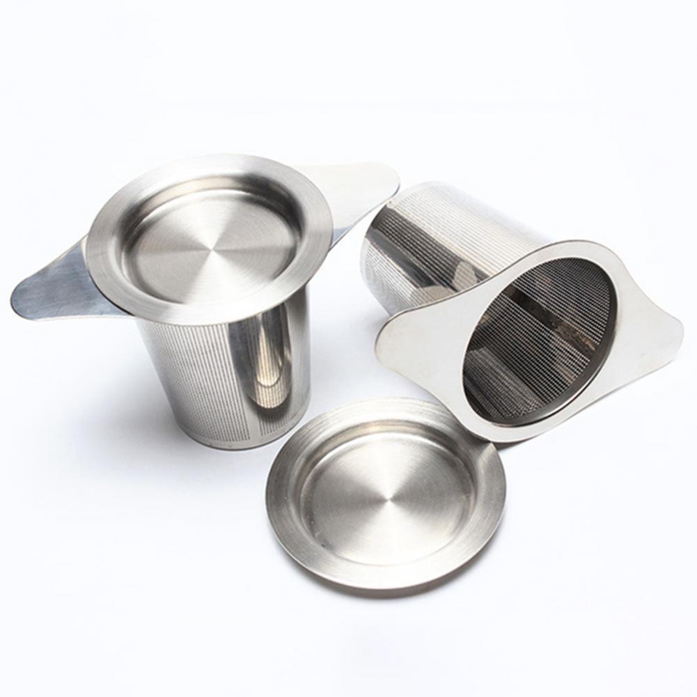 1pc Stainless Steel Fine Mesh Tea Infuser Basket With Dual Handle Loose Leaf Tea Funnel Strainer For Tea Room Home Use