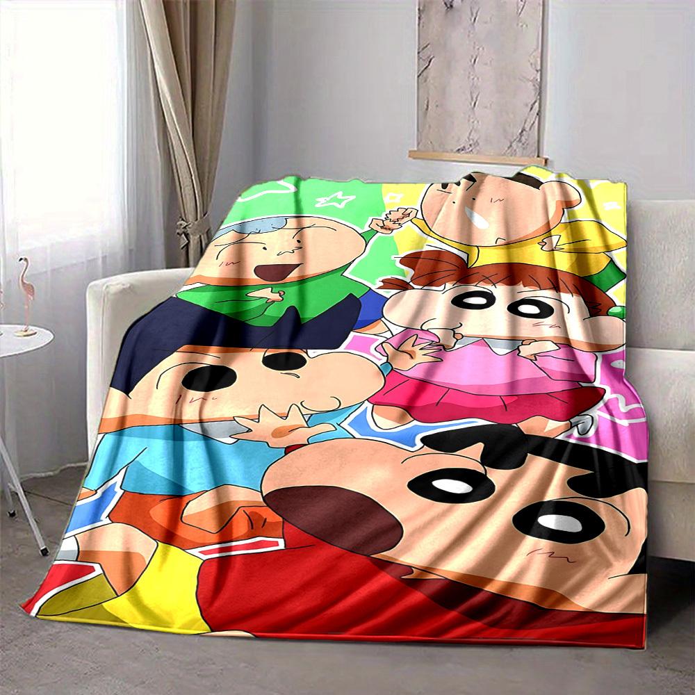 1pc Crayon Shin chan Blanket Soft All Season Throw with Vibrant Design, Perfect for Home, Travel, and Gifts, Ideal for Naps and Camping