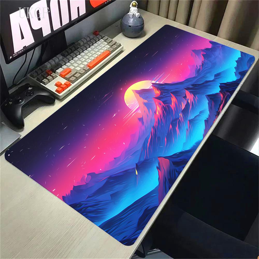 900x400 HD Print Rubber Mouse Pad Landscape Mountain Sunset Cartoon Mouse Pad XXL Extended Mouse Pad Pc Computer Non-slip Carpet