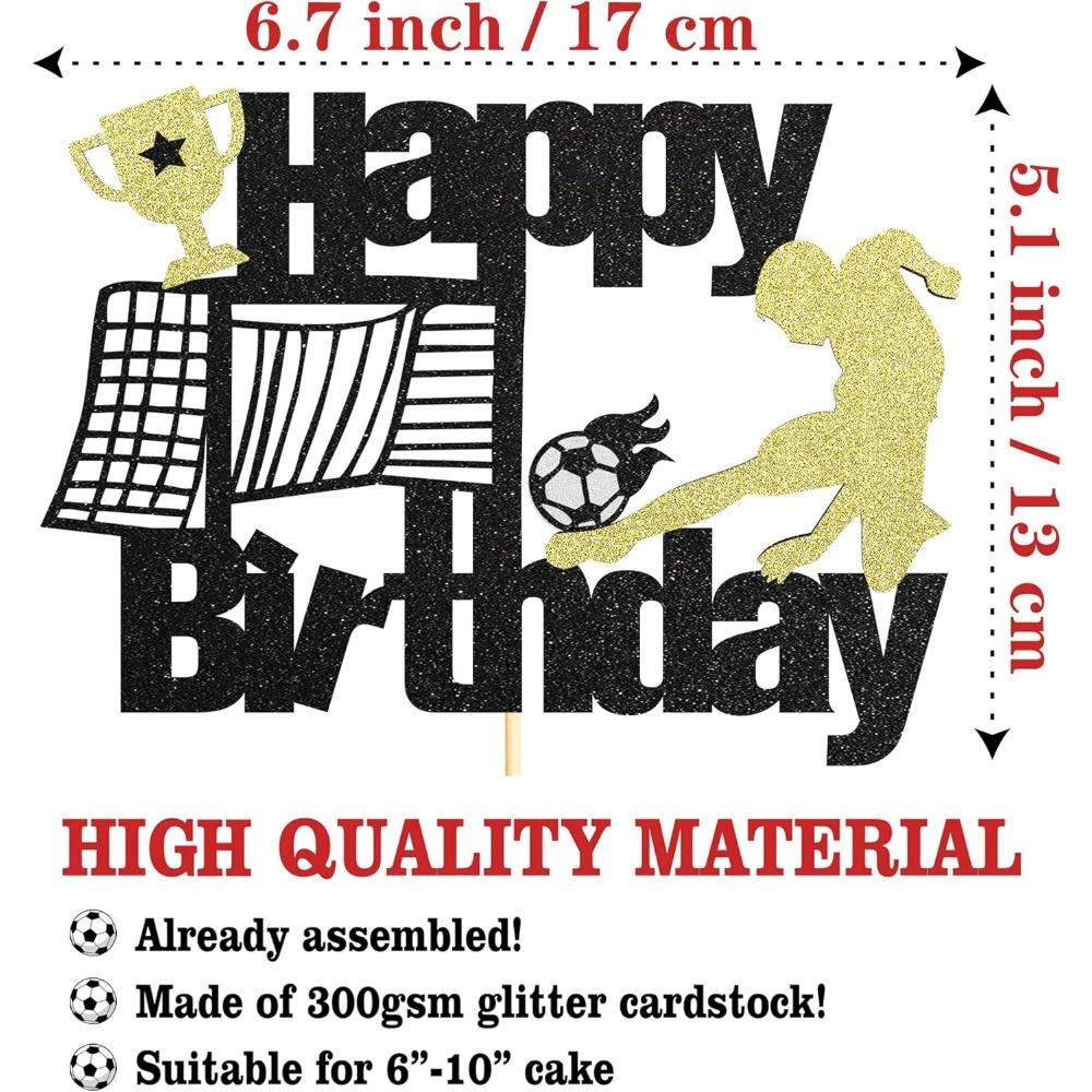 Cake Decorations Supplies Football Birthday Cake Topper, Man Boy Soccer Football Sport Themed Birthday Anniversary