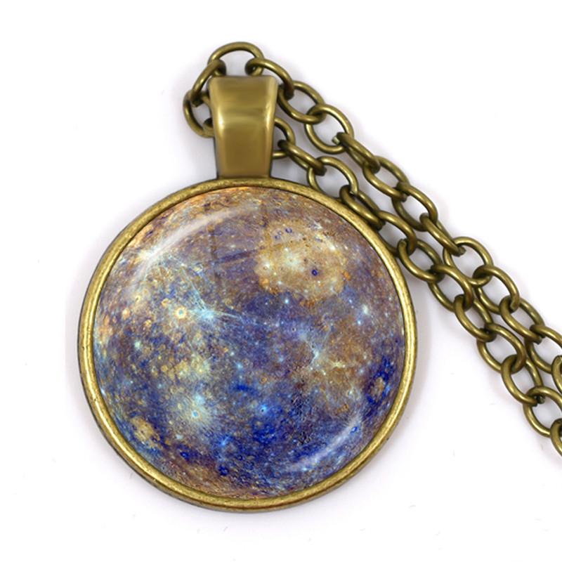 Серебряное ожерелье с подвеской в виде планеты Солнечной системы, ожерелье с подвеской в виде галактической туманности, Вселенские украшения для женщин и мужчин, Подарок на день рождения