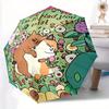 1pc Cats Flowers Automatic Open/Close Exquisite Umbrella Sturdy Iron Frame, Compact Travel UmbrellaIntricate Design Umbrella A0829094
