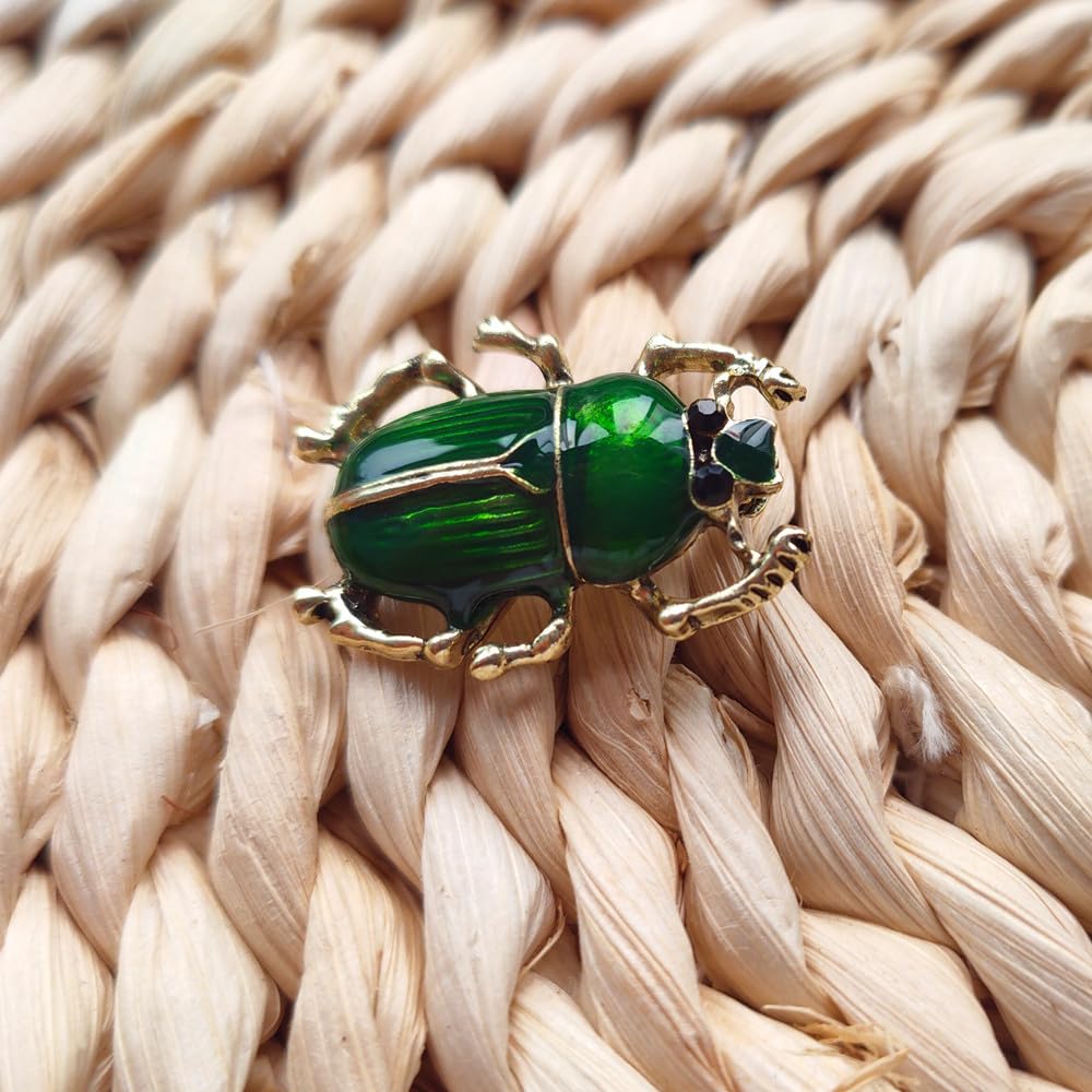 Classic 3-Pack Beetle Brooches: Vintage Art Deco Insect Pins in Dark Blue, Green, Purple Alloy for Clothing, Backpack, Hat Decoration, Perfect Gift