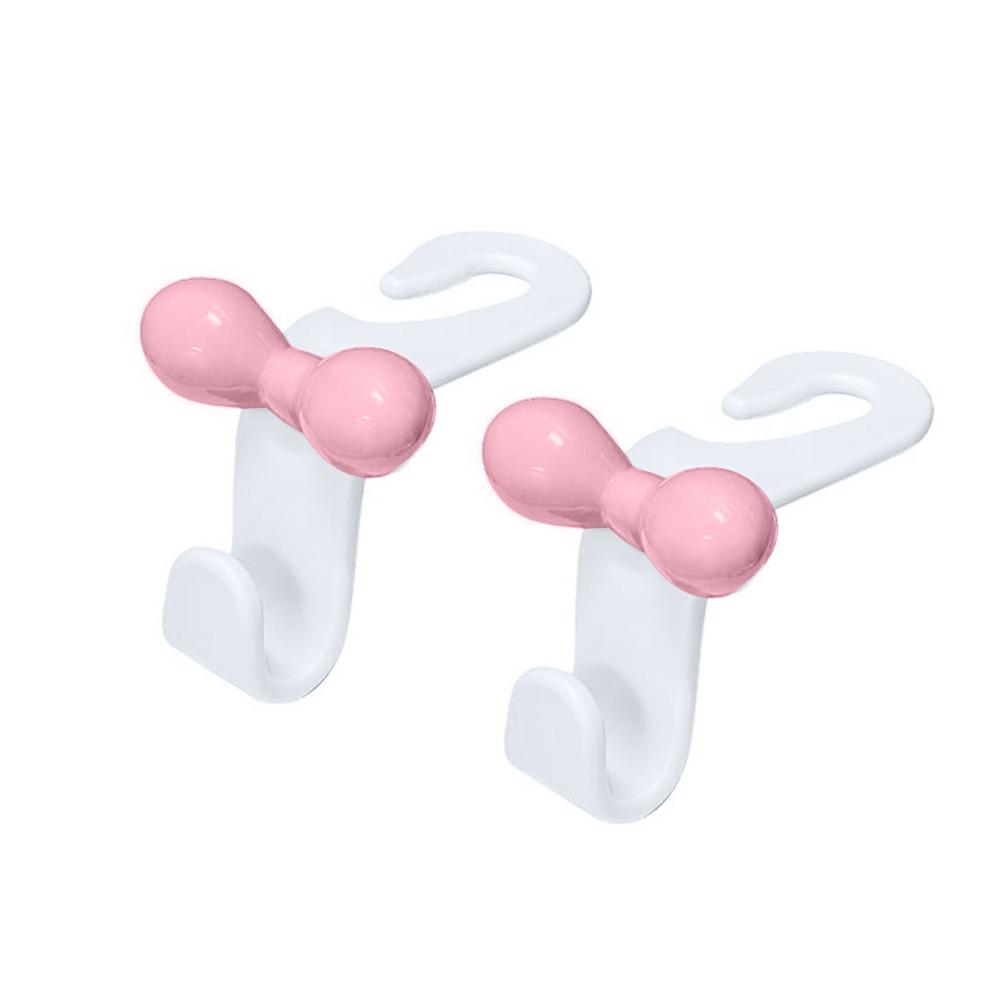 2Pcs Cartoon Dopamine Pink Bow Car Hook Plastic Multifunctional Car Seat Hanger Hooks Home Storage Hook Car