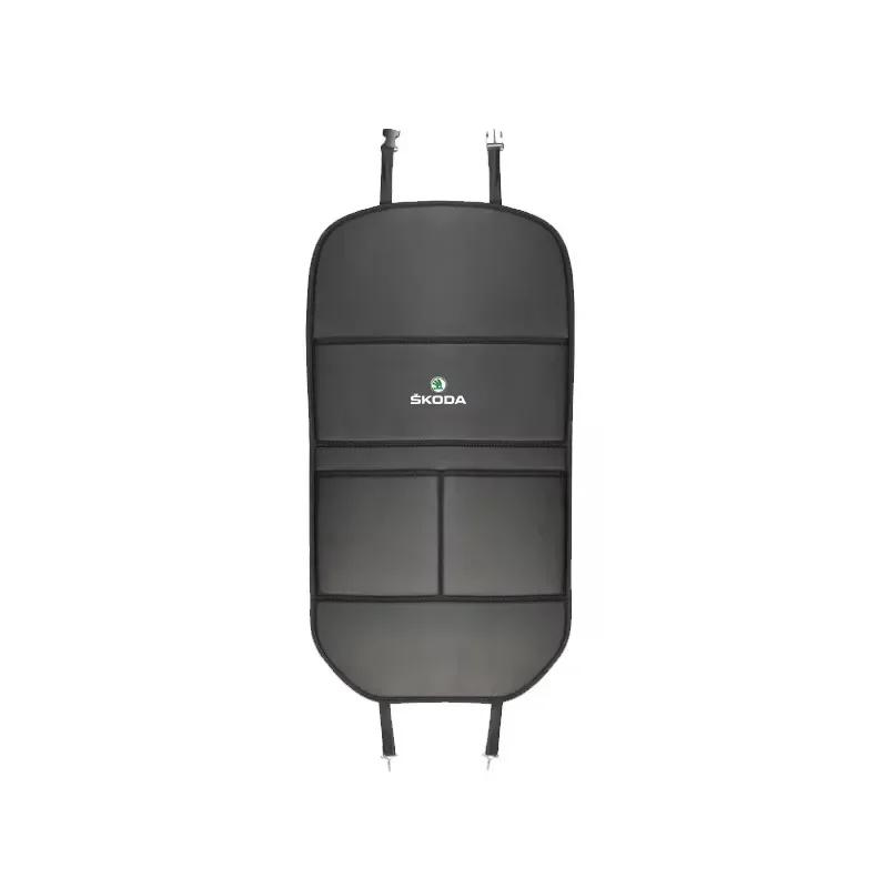 BATI3 Car Seat Anti-Kick Pad Back Anti-Dirt Protector Cover For Skoda Kodiaq Kamiq Karoq Fabia Yeti Octavia Rapid Scala Enyaq Superb