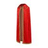 Christmas Velvet Cape Set Red Cloak Scepter Crown Rose Costume Accessory Kids Prince Dress Up Outfit for Cosplay Party