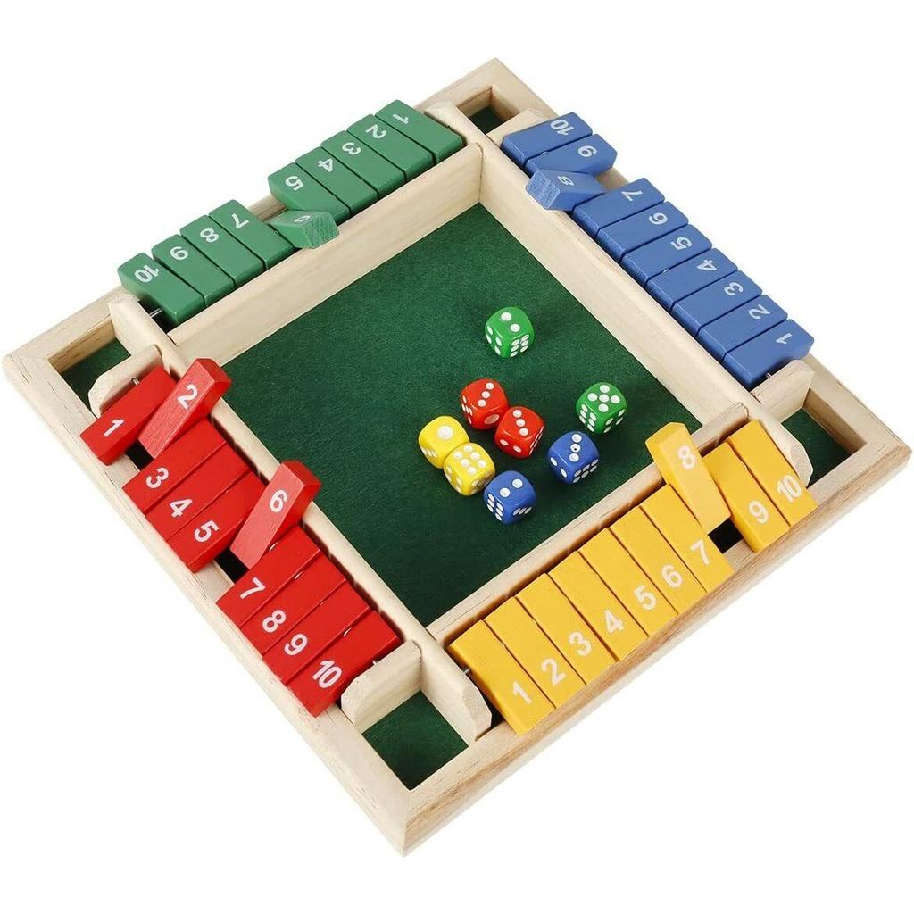 Безопасная и прочная семейная игрушка 4-сторонняя настольная игра Shut the Box