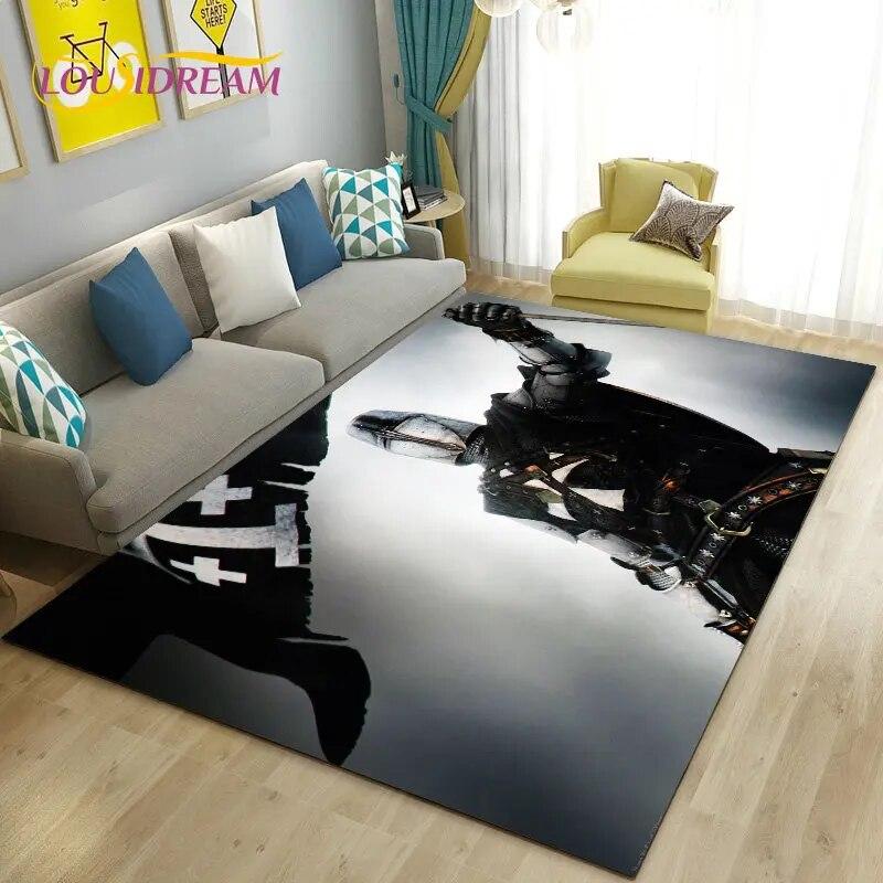 Ковер Игровой Зона Рыцарь Тамплиер Крестоносцы Большой,Ковер для Гостиной Спальни Дивана Придверный коврик Кухня,Нескользящий Коврик для Пола