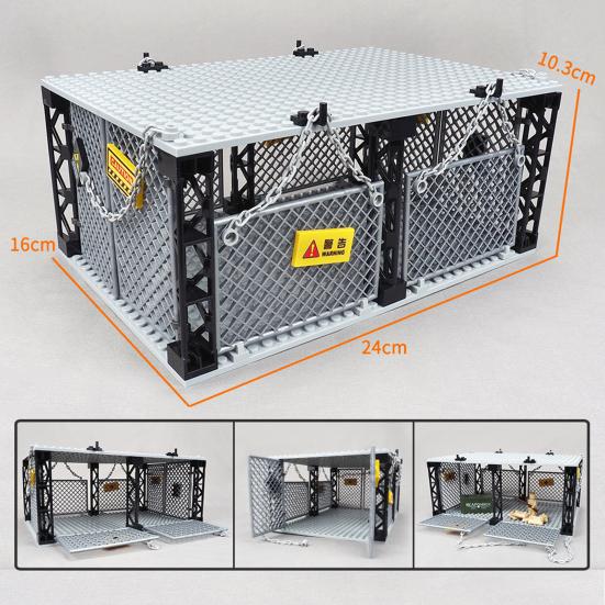 1 набор однослойных строительных блоков для клеток, развивающая простая в сборке модель закрытой клетки для заключенных, сцена Судного дня, настольное украшение для малышей, мальчиков и девочек