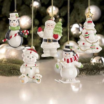 Рождество, елка Санта Клауса, снеговик, медведь, пингвин, керамические украшения, подвески