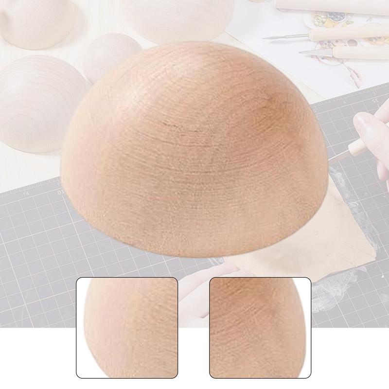 Wooden Pottery Plate Press Tool Half Round Clay Molds for Pottery Circle and Porcelain DIY Projects