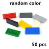Панель 2x4 DIY Гладкие кирпичи 50 шт. Фигурка Плоская плитка Креативный размер Совместимый с 87079 Образовательные MOC Строительные блоки Игрушки