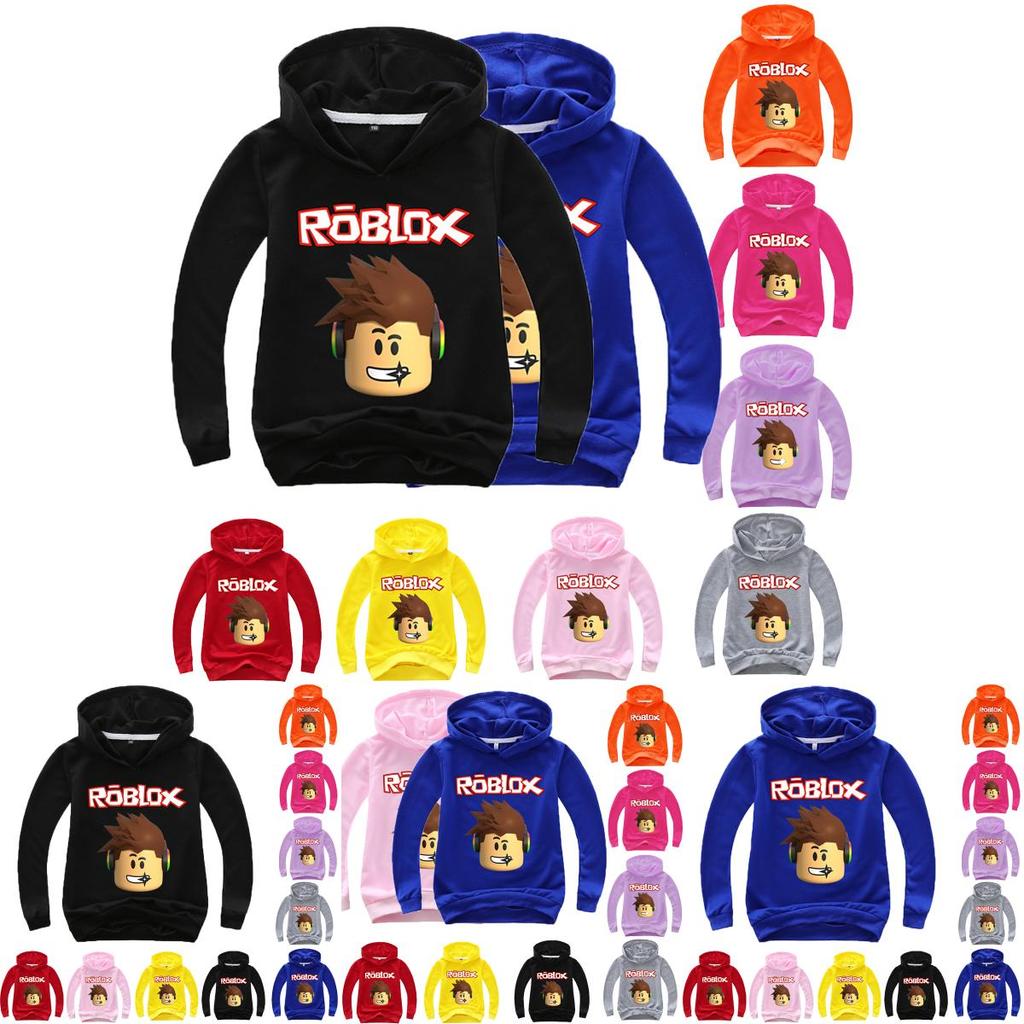 Roblox Cartoon Childrens Print Hoodie Sweater Long Sleeve Fashion Tops Pullover