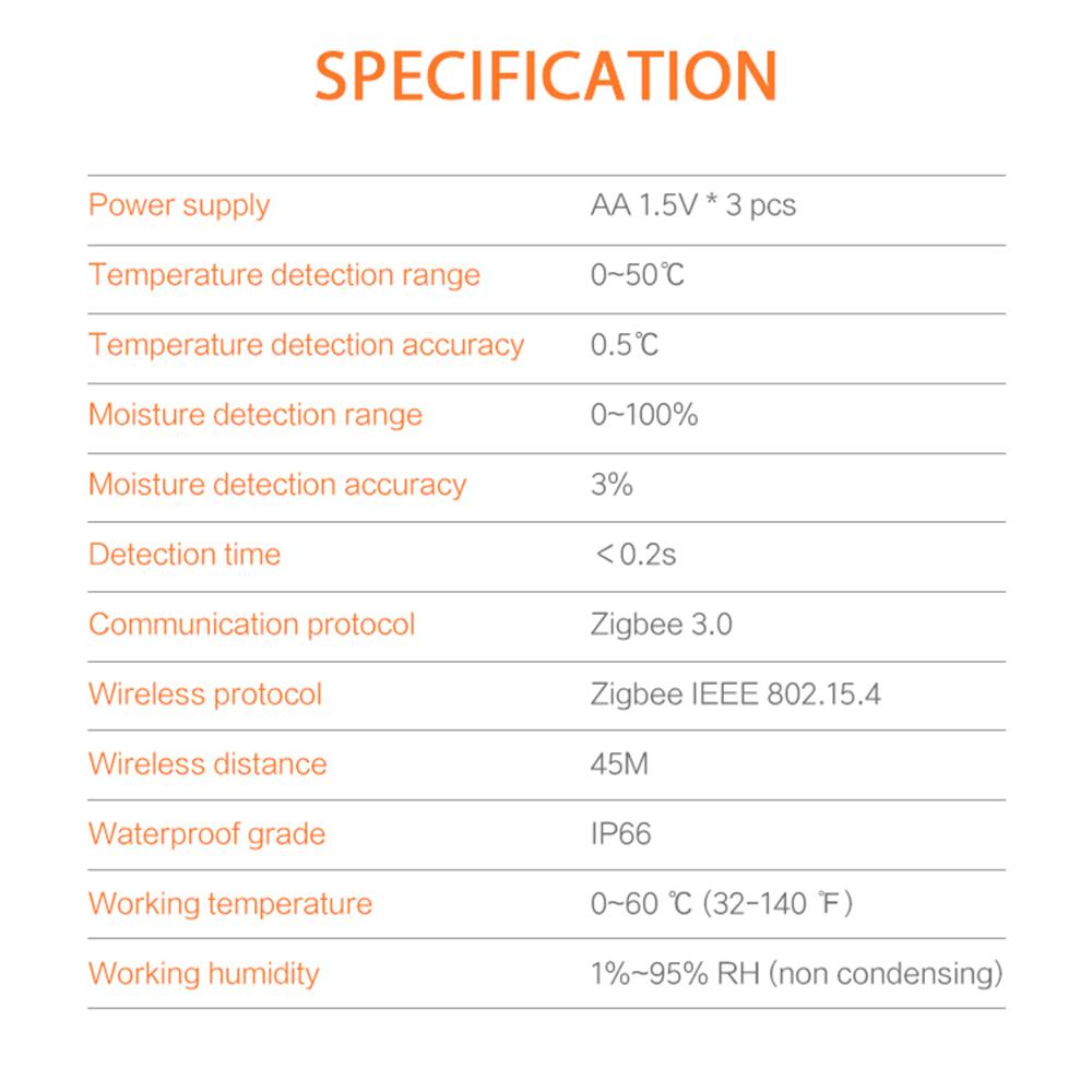 Tuya Zigbee Smart Soil Tester Humidity Temperature Tester Thermohygrometer APP Real Time Soil Monitor for Outdoor Garden