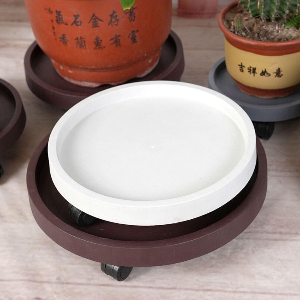 Whith 360-degree Rolling Flower Plant Pot Tray Movable Flower Planter Stand Gardening Supplies
