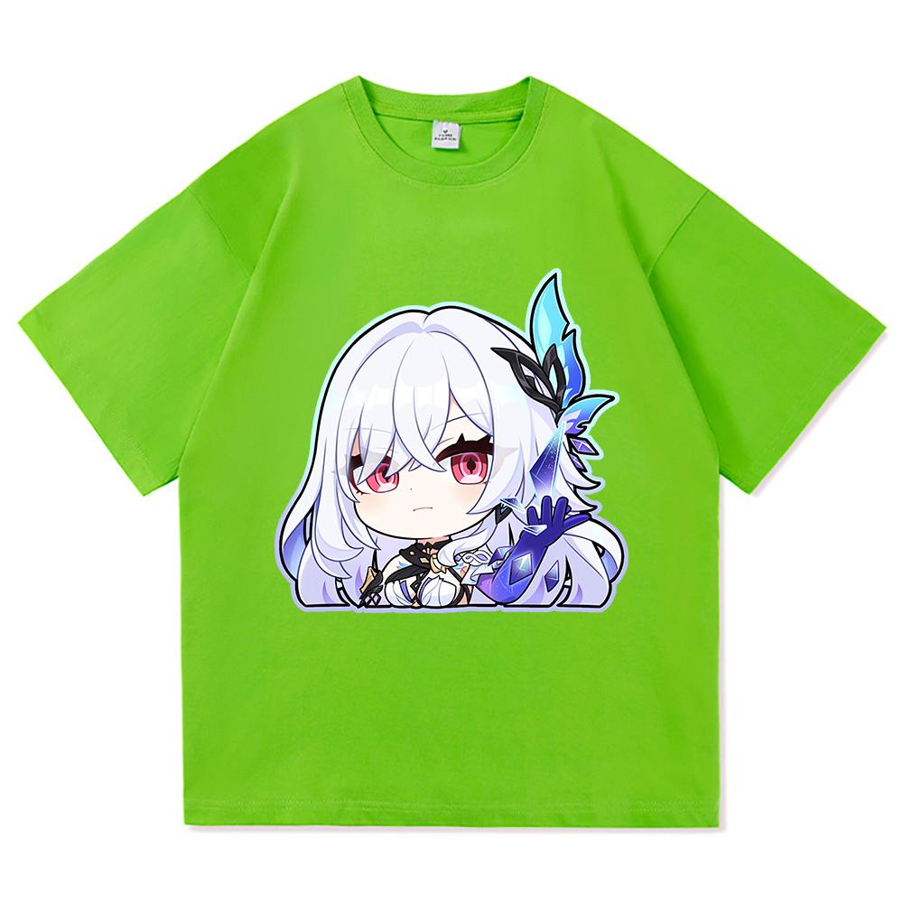 Футболка Genshin Impact Skirk Горячая Мода Мужская/Женская Эстетичная Смешная Милая Графическая Футболка Высокого Качества Повседневные Хлопковые Футболки