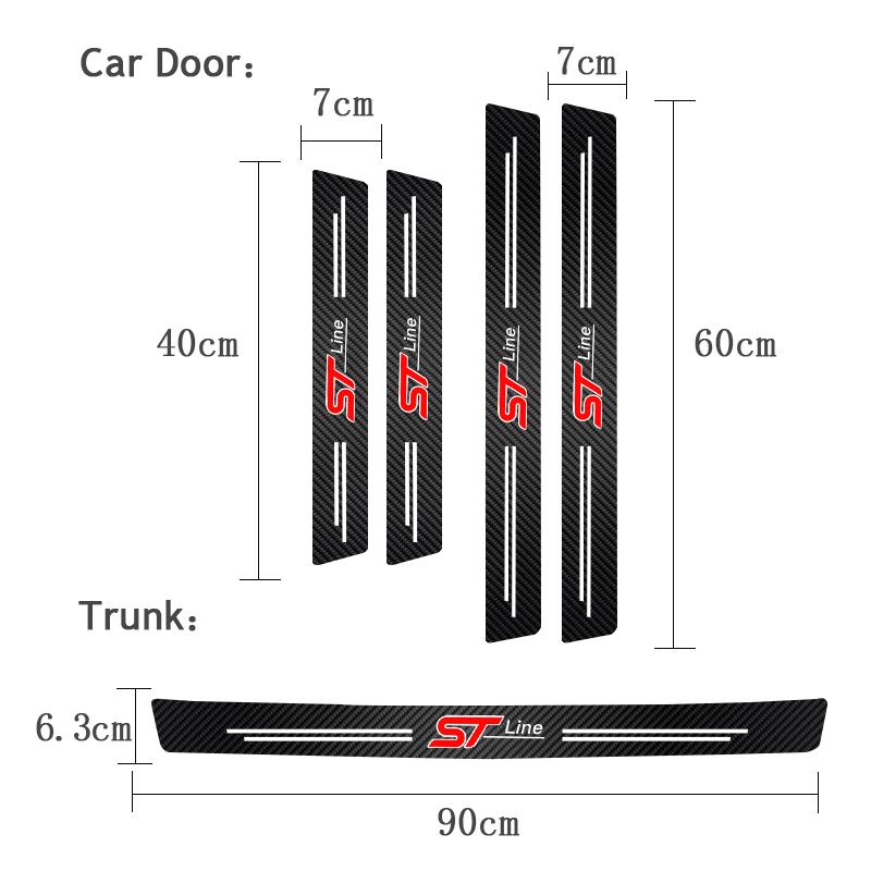 Car Carbon Fiber Trunk Stickers Car Threshold Sticker For Ford Focus Fiesta Mondeo Explorer Transit Fusion Auto Decorative Decal APV1