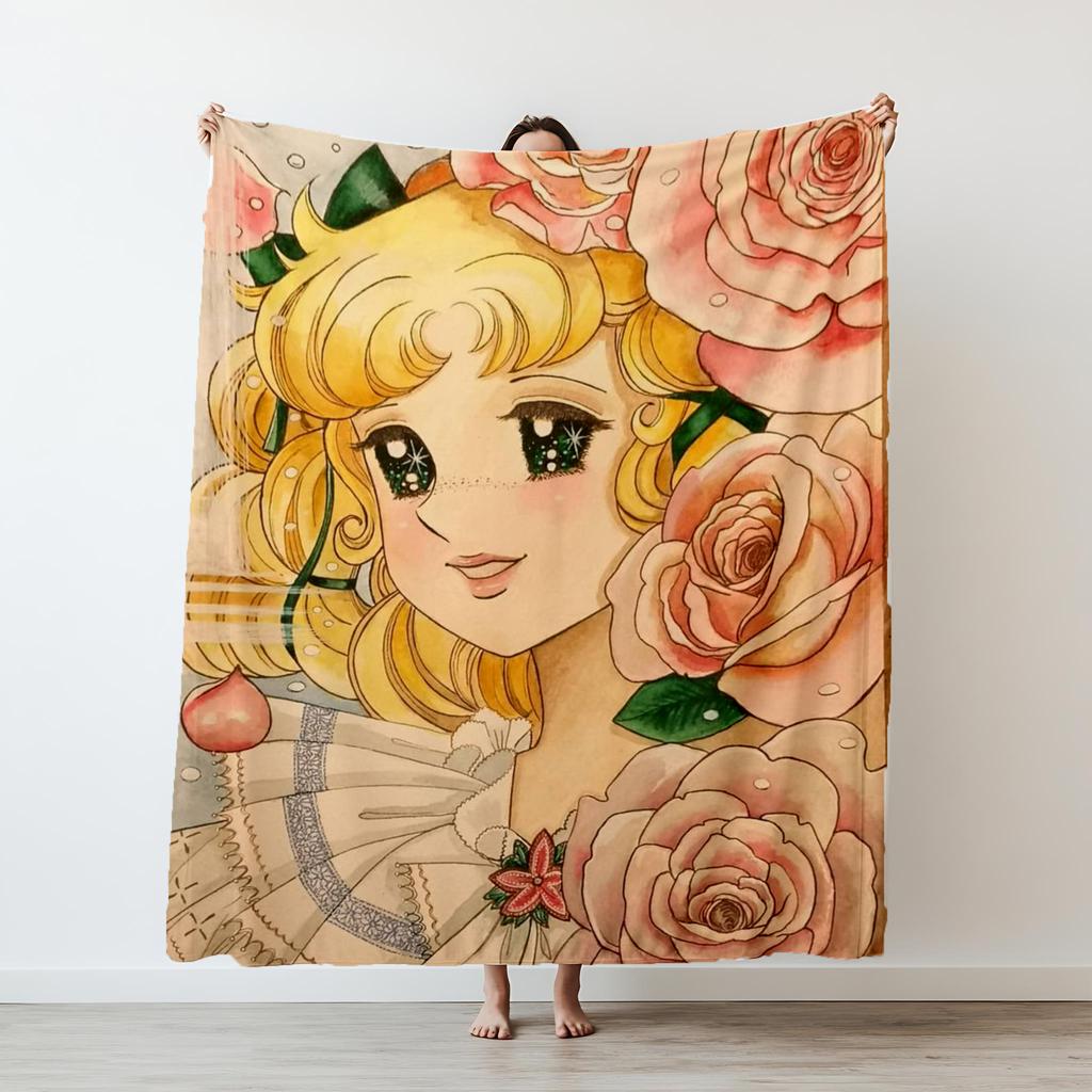 130cm×150cm Candy Candy Anime Blanket Kawaii Japanese Anime Blankets Movie Funny Throw Blankets for Home Hotel Sofa Bedspread