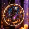 Decorative Light Refracting Pendant Halloween Acrylic Puzzle Sun Catcher, DIY Spooky Suncatcher Kit, Hanging Decor Gothic Stained Glass Window