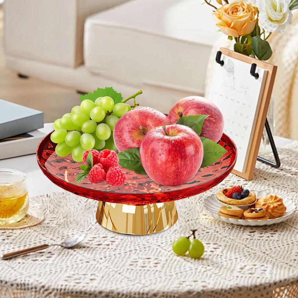 Pedestal Fruit Bowl Decorative Multifunctional Aesthetic Storage Tray Food Dish for Kitchen