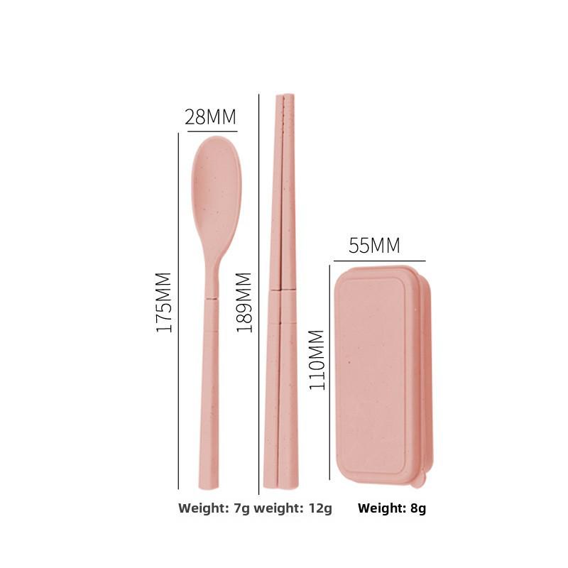 Складной портативный набор столовых приборов Wheat: Креативные складные палочки для еды, вилка, ложка, пластиковый дизайн для студентов