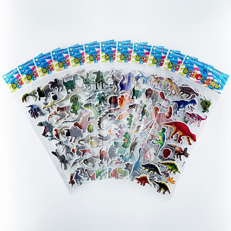 12 Sheetsset Marine Fish Pattern Kids 3D Cartoon Stickers Bubble Pvc Scrapbooking Sticker For Children Boys Girls Cute Gift
